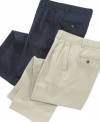 The perfect complement to any button-down or polo shirt uniform, these classic pleated pants are a must-have addition to your bigger boy's dressy wardrobe.