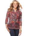 Pretty paisleys adorn this great blouse from Charter Club. Pair it with a cami and capris for tailored springtime style! (Clearance)