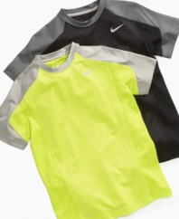 Keep dry in style. This short-sleeve training top from Nike is a perfect fit for his workout regimen.