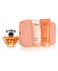 Love. Romance. Elegance. Trésor is for a woman who understands that time is precious and moments in this fast-paced world are to be treasured. The elegance of rose, mugent and lilac and the sparkle of peach and apricot blossom are just a few notes that define this luminous fragrance.