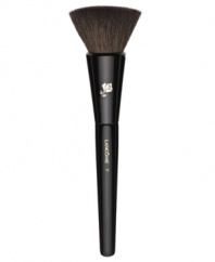 This versatile natural-bristled brush is the ideal partner to all blush products. The wide, flat bristled head precisely and evenly applies powder blush and cream-to-powder color. The improved quallity and slightly denser brush hairs allows for better powder pickup. How to use: For a blushing effect dip the flat end of the brush into the color. Tap off the excess. Smile and apply to apples of cheeks, blending up along the cheekbone toward the hairline. For a contouring effect dip the rim of brush into the color. Apply color directly under cheekbone. Use rim of blush to blend in color with short vertical strokes.