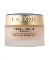 Repair – Intense Moisture – ClarityAge and hormonal changes are known to weaken skin at the structural level, leaving it dry, less elastic and dull.  Even a full night's sleep does not provide optimal recovery.With Absolue Night Premium ßx, Lancôme revolutionizes nighttime replenishment by combining three advanced discoveries in one rich and soothing cream: Pro-Xylane(tm), a patented scientific breakthrough: an exceptional and precise molecule, restores essential moisture deep in the structure of skin's surface.  So skin regains youthful substance, firmness, and radiance – as if signs of aging are visibly repaired. N-Stimuline(tm) helps reinforce the natural recovery process so skin wakes up looking well-rested, more luminous.The intensely replenishing ßio-Network(tm) – wild yam, soy, sea algae and barley – helps enhance performance for visible rejuvenation. The transformation: Immediately, skin is intensely moisturized. By morning, skin feels more comfortable, signs of fatigue are visibly repaired. Within weeks, see a clearer complexion, feel smoother, even-textured skin.NON-COMEDOGENIC.NON-ACNEGENIC.DERMATOLOGIST-TESTED FOR SAFETY