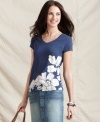 This easy tee gets revamped with an oversize floral graphic and subtle sequins, from Tommy Hilfiger.