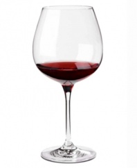 Bring more to the table with a Pinot Noir wine glass designed to enhance taste and resist breakage. Strong, lightweight magnesium fused with brilliant crystal yields ultra-durable stemware that never clouds or dulls. From Wine Enthusiast.
