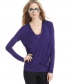 Sophisticated draping adds movement and dimension to this versatile layered top from MICHAEL Michael Kors.