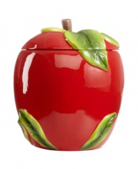 Take a bite out of Martha Stewart Collection's Apple collection with this figural cookie jar. A shiny red peel evoke fall's juiciest fruit from every corner of your kitchen.