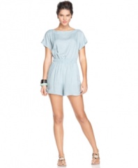 An allover heart prints adds an irreverent appeal to this BCBGeneration romper -- add wedges to up the hot factor!