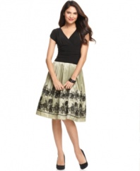 SL Fashions' dress, with its full, floral-embroidered skirt and ruched details, is so fun to wear you'll find yourself putting it on for way more than one special occasion.