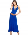 Score sexy-cool style by day in this maxi dress from Baby Phat! Features a lace-up back and a neckline that bares major skin!
