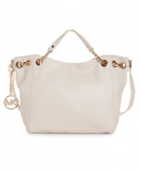 Goldtone chain-link hardware and a contoured silhouette give this MICHAEL Michael Kors tote a luxe look.