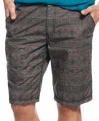 Walk to the beat of a different drum with these tribal print shorts from Bar III. They'll keep you in rhythm with hip style.