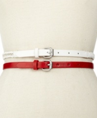 Double up or let each stand alone, this set of skinny belts by Style&co. gives you creative style options.