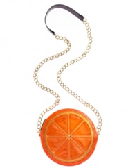 Add some whimsy to your wardrobe. Sunny, orange slice cut-outs adorn the front of this playful Betsey Johnson crossbody for a fun, warm-weather style that's perfect for an afternoon by the beach or an evening in the city.