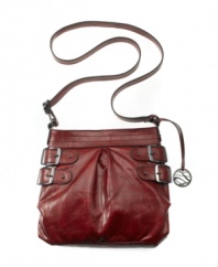Buckle up! Buckle straps lend an edge to the Danni crossbody purse by Style&co.