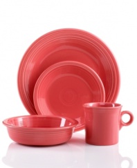 Pretty in pink. Enjoy the chip-resistant durability and cool Art Deco design that made Fiesta famous in the new Flamingo place setting, then mix and match with more than a dozen other colors to create a look that's all your own.
