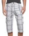 Change your normal pattern with these lengthy plaid shorts from INC International Concepts.