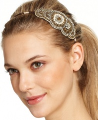 Add a subtle finishing touch with this darling brooch-inspired beaded headband by Style&co.