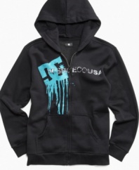 When he's hitting the skate park on a cool summer night, he can pull on this warm hoodie from DC Shoes.