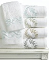 All natural. Fresh white cotton bath towels embroidered with delicate scrolling vines give the Trousseau Leaf bath towel an easy, timeless elegance. With the impeccable styling of Martha Stewart Collection.
