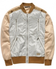 Live life in the fast lane. This track jacket from Sean John is a sleek way to shift your style.