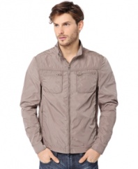 Sleek style. Pull on this smart matte jacket from Buffalo David Bitton and enjoy the sharp style boost.