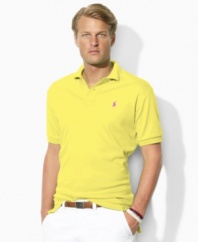 The iconic short-sleeved polo is crafted for a trim, modern fit from ultra-soft cotton interlock.