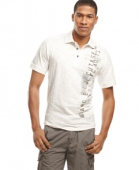 Save the preppy polos - this graphic shirt from Marc Ecko Cut & Sew modernizes a classic with instant cool.