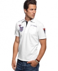 Patch details on this polo from INC International Concepts help steer your summer style in the right direction.