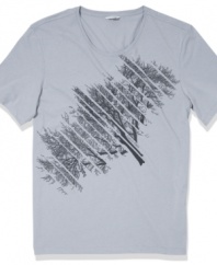 This graphic t-shirt from Calvin Klein upgrades your simple casual style.