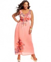 Look beautiful in blossoms with American Rag's plus size maxi dress-- it's a must-get for the season!!