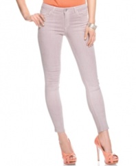 Allover python print adds a fierce flair to these colored-denim Else Jeans skinny jeans -- a hot summer must-have!