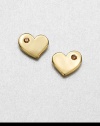 Be sweetheart in this stone accented heart design. Glass stoneGoldtone-plated brassSize, about .5Post backImported 
