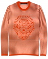In a cool cotton blend, this lightweight layer from Sean John gives a classic look a cool graphic treatment.
