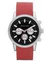 A sport watch from Michael Kors with red accents that stand out from the crowd.