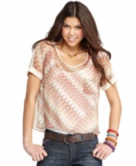 Print on the front and lace on the flip side makes this top from American Rag a perfect 10!