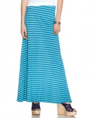 Take your style to great lengths with this striped maxi skirt from Jessica Simpson -- a colorful companion to your neutral tops!
