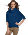 Go luxe in this cozy sweater from Planet Gold that sports chic dolman sleeves and a perfectly draped cowl neck!