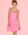 Rock out ballerina style in this party dress from Roberta that pairs a bubblegum hue with a flirty, tutu-style skirt!