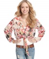 Get all tied up in florals with this floaty top from American Rag! Layers great with jeans and a tank for an extra pretty day look.