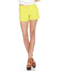 Invigorate your day with a shock of neon-licious color! These five-pocket style cutoffs from Jessica Simpson are a highlight to a closet of balmy-weather gear!