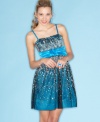 Dare to dazzle in this sequined dress from BCX that flaunts a girlishly chic sash at the waist!