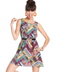 Sporting cool back cutouts and an adventurous print, this dress from Material Girl puts the fun in fashion!