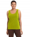 This scoopneck tank top from J Jones New York is an ideal layering piece for all seasons!