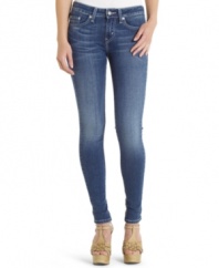 Designed in a classic medium wash and sporting the ultimate skinny leg style, these jeggings from Levi's are the quintessential every day jeans!
