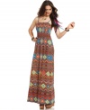 Go bold and carefree by day in a maxi dress defined by its spirited, global-inspired print! From American Rag.