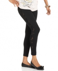 Looking for a quick way to add va-va-voom to your wardrobe? Try Style&co.'s lace-inset leggings with a silky tunic or a boyfriend shirt for an effortlessly alluring ensemble.