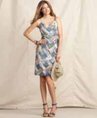 Join the cool crowd in this chic sheath dress, featuring preppy madras plaid, from Tommy Hilfiger. Pair it with colored heels for an of-the-moment look!