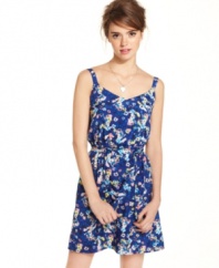 Painted in the prettiest abstract floral print, this casual day dress from BeBop flaunts your botanical love!