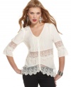 Add some vintage charm to your summer wardrobe with Rampage's lace top!