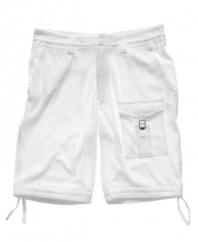 With the comfortable feel of terry cloth, these Sean John shorts are sporty casual done right.